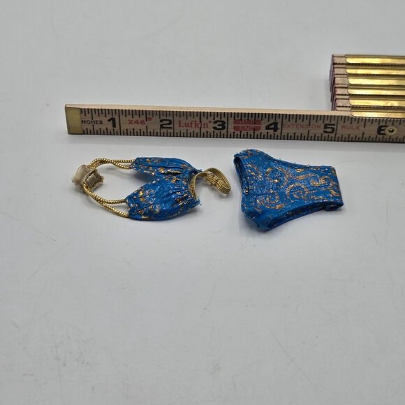 Vintage 1996 Barbie Hula Hair Teresa Blue & Gold Bikini Set - Picture 5 of 5